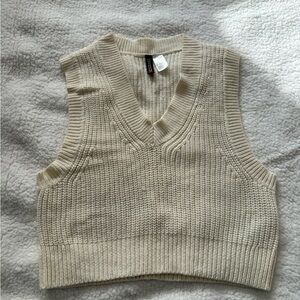 Divided Cream V-Neck Sweater Vest